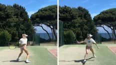 Genie Bouchard Rocks Bikini Bottoms For Tennis Workout In Saint-Tropez