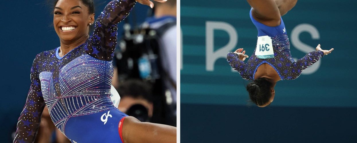 My Mind Can’t Comprehend These 18 Photos Of Simone Biles’s All-Around Routine That Won Her Gold