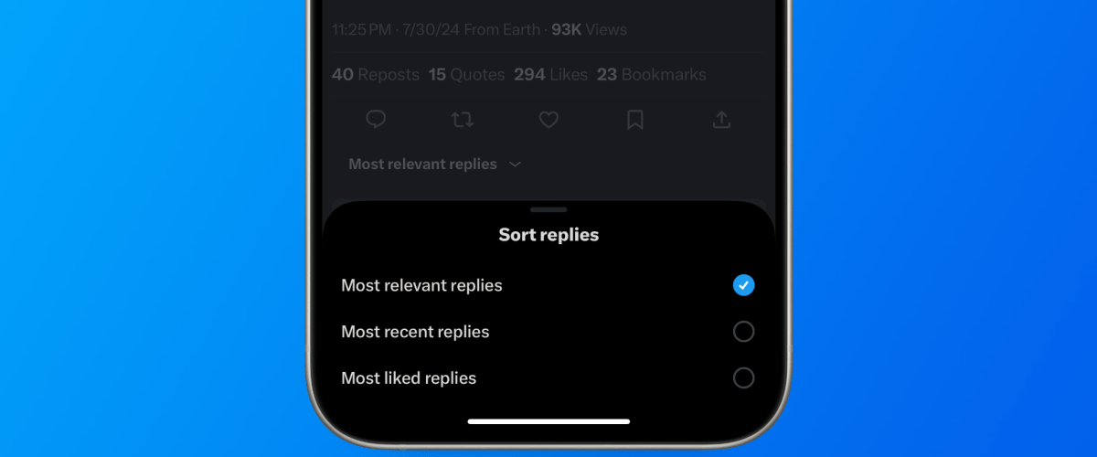 X (formerly Twitter) now lets you properly sort replies on iPhone