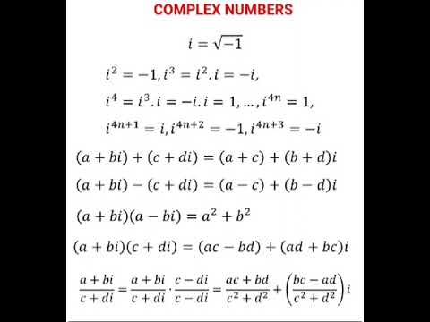 complex numbers  | #value of  i = iota = √-1