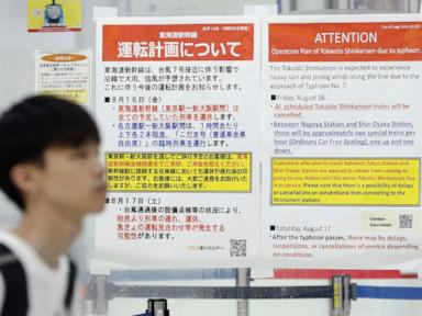 Flights and trains canceled in Tokyo area as a strong typhoon swerves nearby