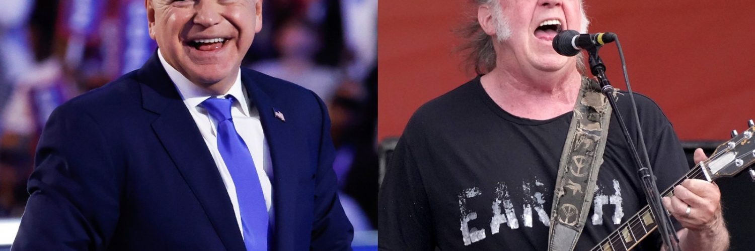 Neil Young Gives Approval to Tim Walz to Use ‘Rockin’ at the Free World’ at DNC