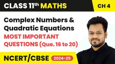 Complex Numbers & Quadratic Equations – MIQs (Que. 16 to 20) | Class 11 Maths Chapter 4 | CBSE 2024