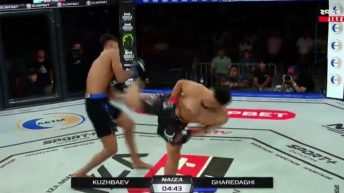 VIDEO | Naiza FC’s Alibek Kuzhbaev flattens opponent with a 20-second spinning wheel kick KO