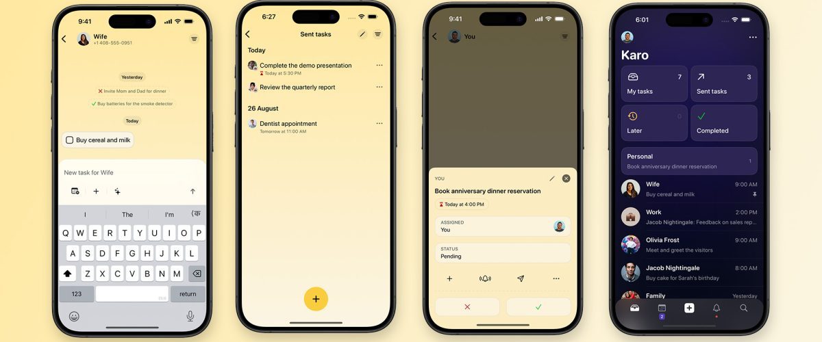 Karo is a new app that lets you manage and send tasks to any of your contacts