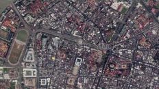 Zoom in from space and focus on Bangkok, Thailand. 3D Animation.