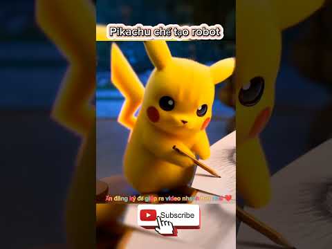 Pikachu built a robot for him #youtubeshorts #trending #pikachu #pokemon #hoathinh #shorts